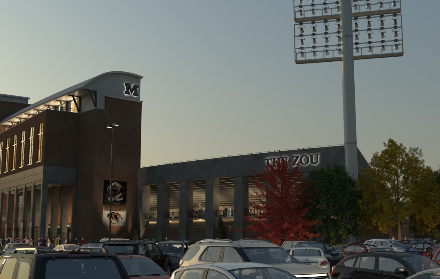 A human eye level sample of Trinity 3D stadium renderings for the Mizzou project.