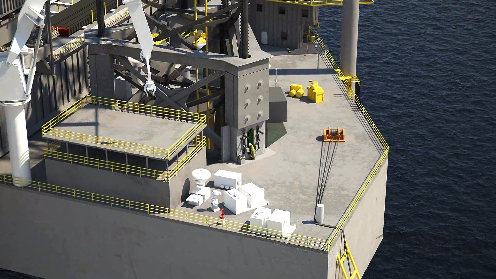 This is a 3D rendered image from Trinity's oil exploration animation - demonstrating how the Zentech Zenlock apparatus works.