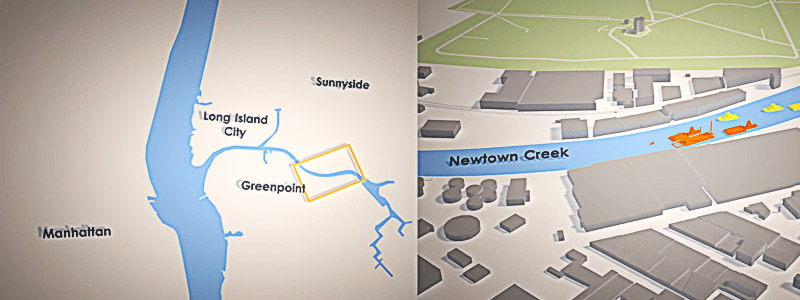 The public relations animation startes with a 3d animated map to show where the project takes place.