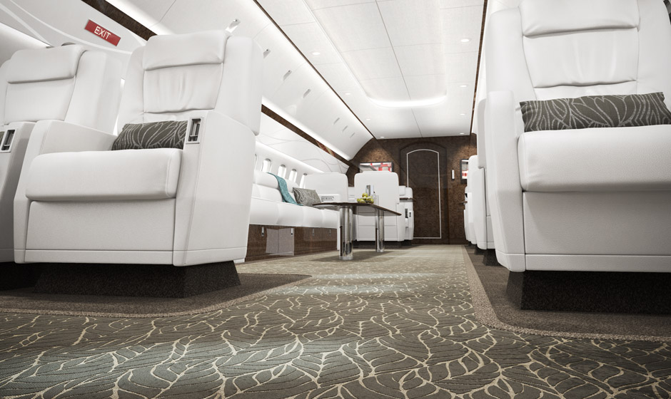 Jet Interior render at low angle to show carpet.