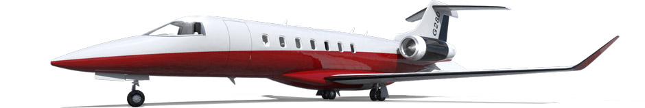 Jet exterior paint scheme rendering with red and white two tone styling.