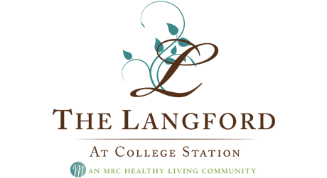 A logo for the Langford at College Station, the campus depicted in these 3D architectural renderings.