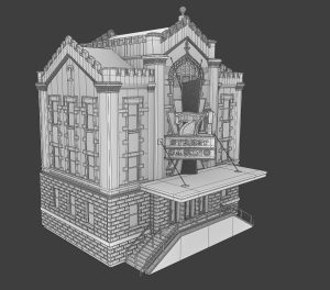 Stage 1 of recreating 3d buildings made by Trinity Animation