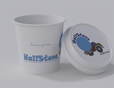 A close up rendering of just the ice cream container, with full and realistic detail so that it is suitable for any print or web marketing use.