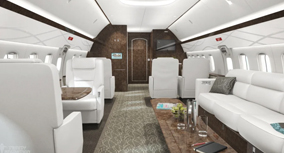 Private Jet Aircraft Interior Rendering Animation