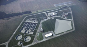 Aerial animation displaying the Wakarusa Wastewater Treatment Site.